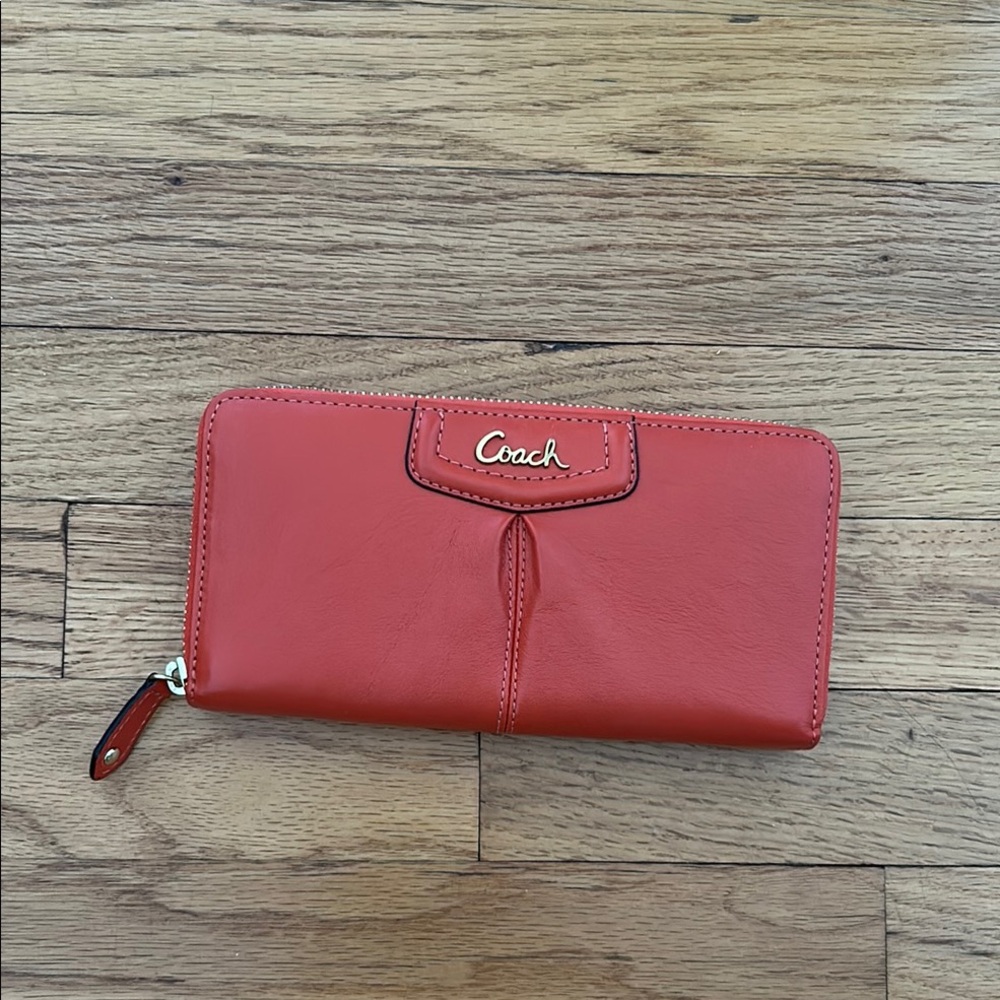Coach Orange Leather Wallet